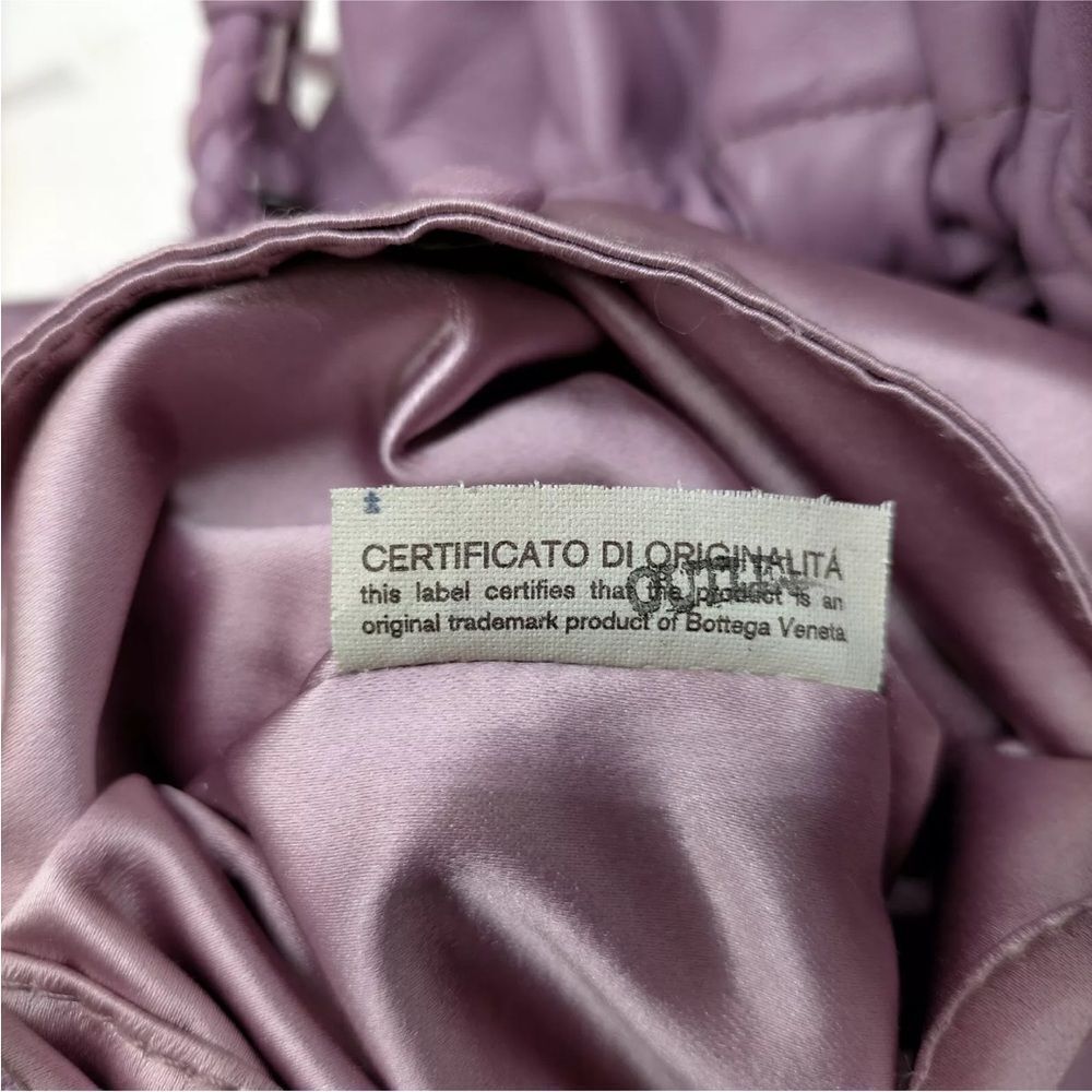 Auth Bottega Veneta Purple Butterfly Velvet Crocheted Strap Mini Bucket Bag - Picture 9 of 9